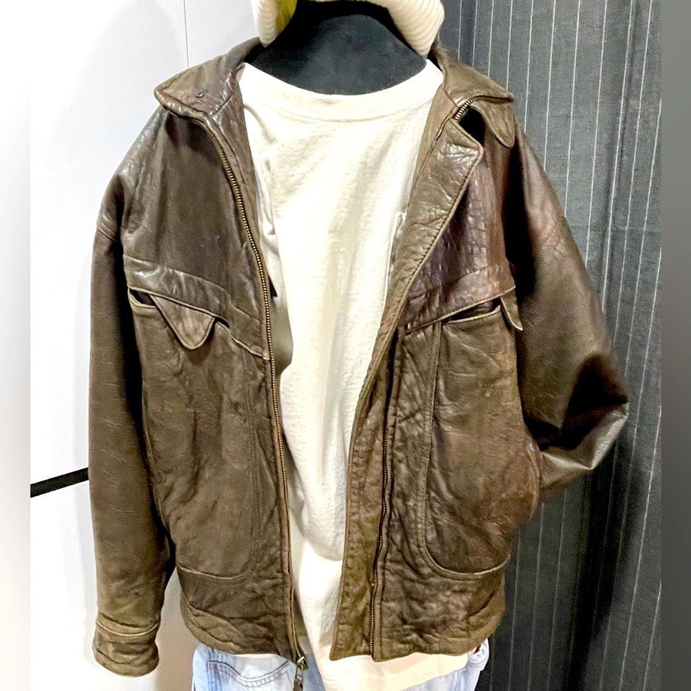 Vintage aviator leather jacket